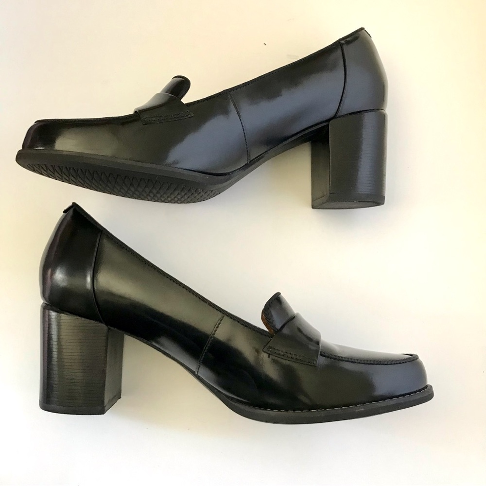 Clarks Tarah Grace Black Block Heel Pumps Size 9M - Picture 3 of 9